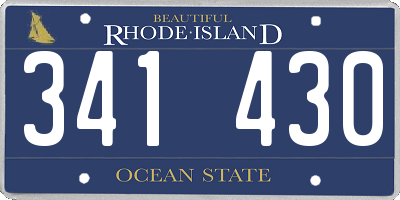 RI license plate 341430