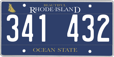 RI license plate 341432