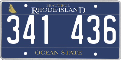 RI license plate 341436