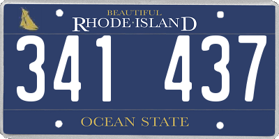 RI license plate 341437