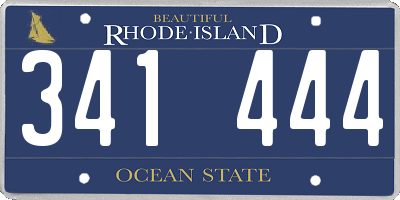 RI license plate 341444