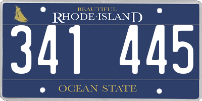 RI license plate 341445