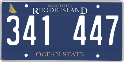 RI license plate 341447
