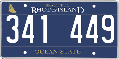 RI license plate 341449