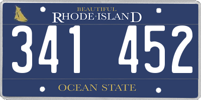 RI license plate 341452