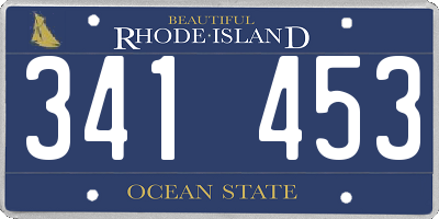 RI license plate 341453