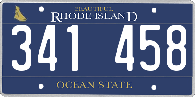 RI license plate 341458