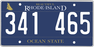 RI license plate 341465