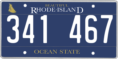 RI license plate 341467