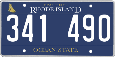 RI license plate 341490