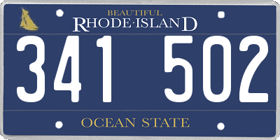 RI license plate 341502