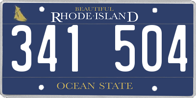 RI license plate 341504