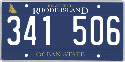 RI license plate 341506