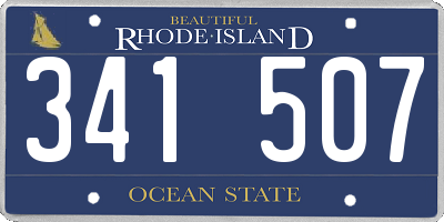 RI license plate 341507