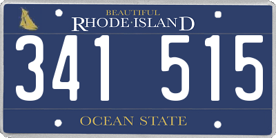 RI license plate 341515