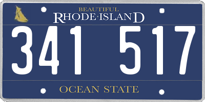 RI license plate 341517