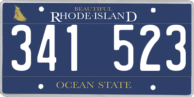 RI license plate 341523