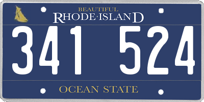 RI license plate 341524