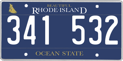 RI license plate 341532