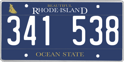 RI license plate 341538