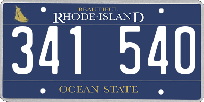 RI license plate 341540
