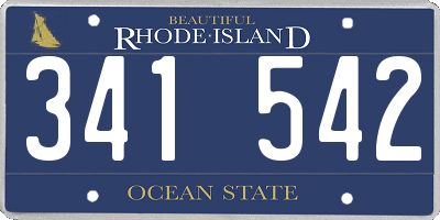 RI license plate 341542