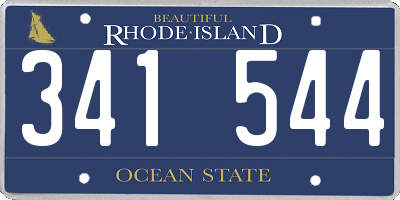 RI license plate 341544