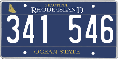 RI license plate 341546