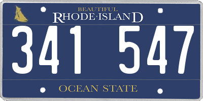 RI license plate 341547
