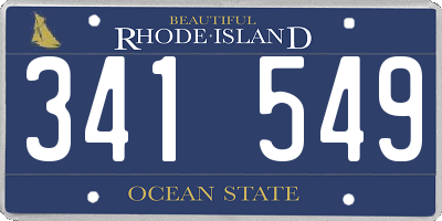 RI license plate 341549
