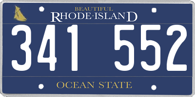 RI license plate 341552