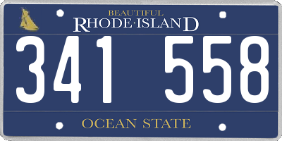 RI license plate 341558