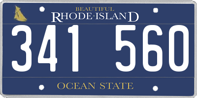 RI license plate 341560