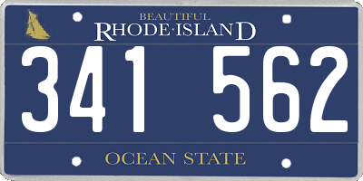RI license plate 341562