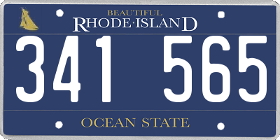 RI license plate 341565