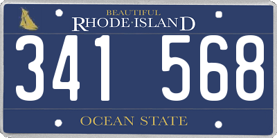 RI license plate 341568