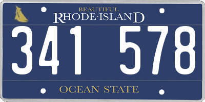 RI license plate 341578