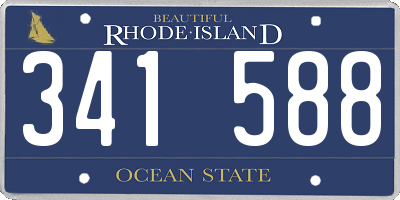 RI license plate 341588