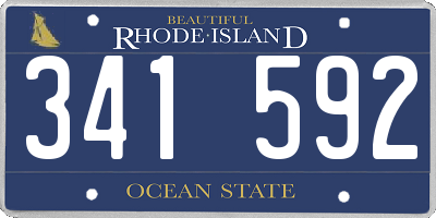 RI license plate 341592
