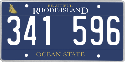 RI license plate 341596
