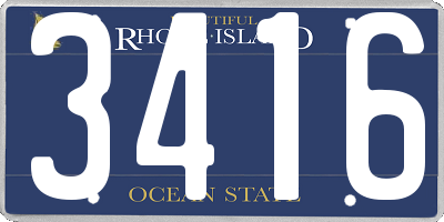 RI license plate 3416