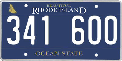 RI license plate 341600