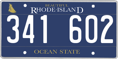 RI license plate 341602