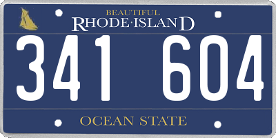RI license plate 341604