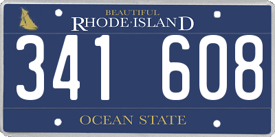 RI license plate 341608