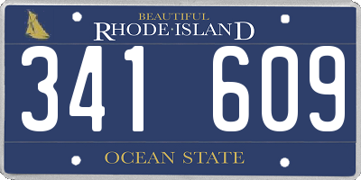RI license plate 341609