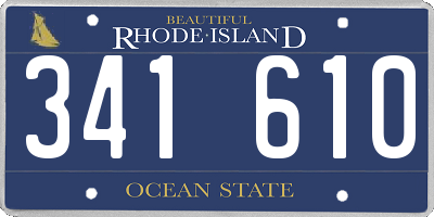 RI license plate 341610