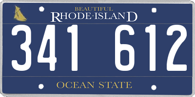 RI license plate 341612