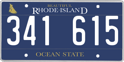 RI license plate 341615