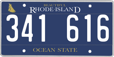 RI license plate 341616